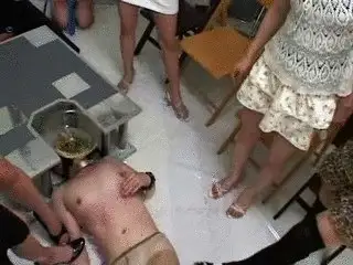 Toilet Slaves Scatology - Mistresses holds a PISS Party for you! - Part 3