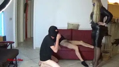 Madame Ellen Expert in scat - Madame Ellen: cum sucking, shit eating, with 2 slaves