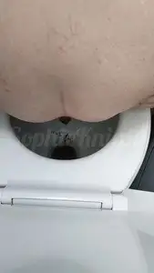SophieKnight - Back view into the toilet as I shit in public toilets