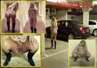 RosellaExtrem - Public-Pissing and Naked-Walk in a Hotel!