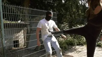 Madame Marissa - Brutally kicked against the fence (small version)