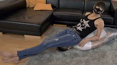 Madame Marissa - Wrapped slave suffers under my ass