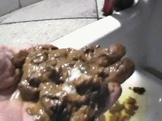 Toilet Slaves Scatology - Lady drops a load of shit on stranger's hand!