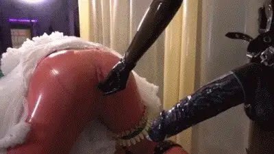 Mistress BlackDiamoond - Rubber doll fucked in the ass and then milked
