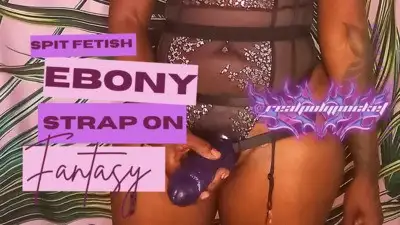 Poly Pocket - Ebony Strap Tease | Spit Fetish | Strap On Fantasy