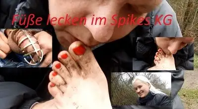Lady Karame's Kingdom - FEET LICKING WITH SPIKE CHASTITY