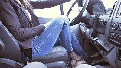 Madame Marissa - Foot fetishist colleague teased with nylon feet