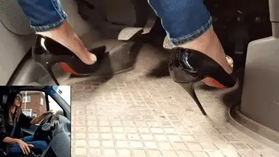Madame Marissa - Driving the van with Louboutin high heels