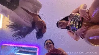 Missy Van Licks - POV - You are going to be our swallow pig! Spitting on you!