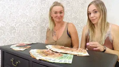 Boss Girls Productions - Queen Hanna and Mistress Jane - A bundle of banknotes for the mistresses - small version