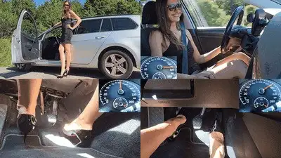 Madame Marissa - High speed driving with high heels (small version)