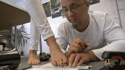 Madame Marissa - Helping my employee - with my feet! (small version)