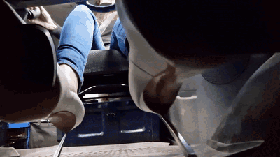 Sexy heels on the pedals - from many angles! (small version)