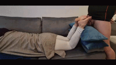 Goddess Andreea and Faith - footjob and ass sniffing - part 3