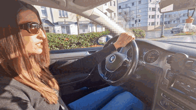 Annoyed drive through the busy city traffic (small version)