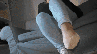 Verschwitzte Nylon Füsslinge