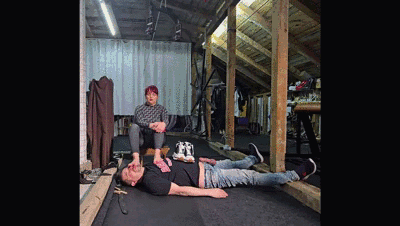 Obsessed gym trainer - sneakers and socksjob in attic