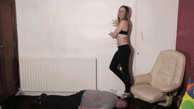 Danielle Steps On Her Slaves Head