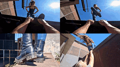 Slaves fingers trampled on the edge