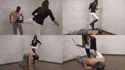 Bad stable boy punished by his riding mistress (small version)
