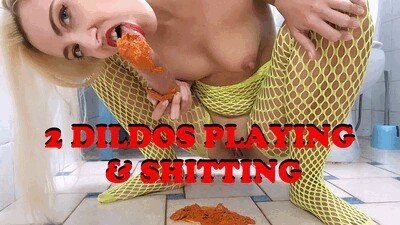 Playing with two dildos
