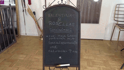 Valentina and Rosellas special menu! 2 mega portions of shit with special cum sauce and naturally c