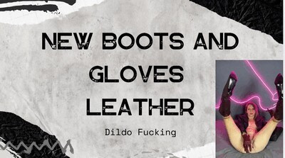 leather fetish dildo play