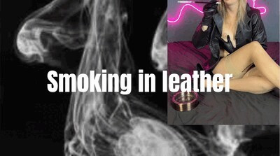 smoking cigarette in leather