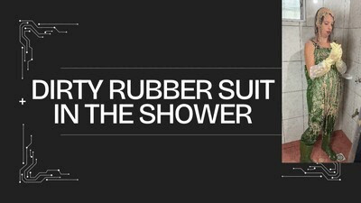 dirty rubber suit in the shower