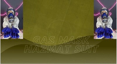 gas mask and suit rubbing