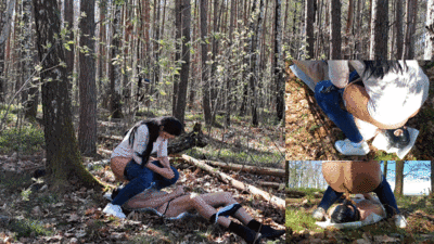 Bestraft und vollgekackt im Wald
